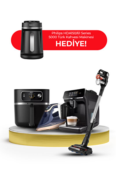 Philips Premium Çeyiz Seti 2 (DST8050/EP2231/HD9880/XC7040) HDA150/61 Türk Kahvesi Makinesi Hediye