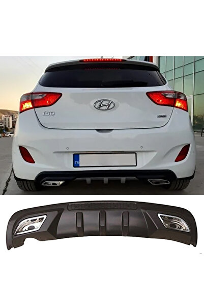 MKG Otomotiv Hyundai i30 Difüzör Difizör Siyah + Kare Egzoz Görünüm C Tip Uyumlu