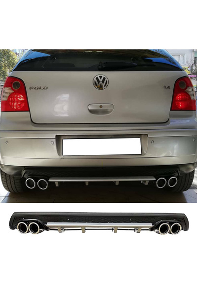 MKG Otomotiv Vw Polo Mk4 Gri Difüzör Çiftli Yuvarlak Egzoz Görünümlü D Tip Di...