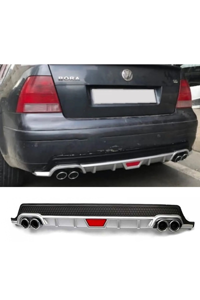 MKG Otomotiv Vw Bora  Uyumlu Gri Difüzör Difizör Yuvarlak Egzoz Görünüm Kulak...