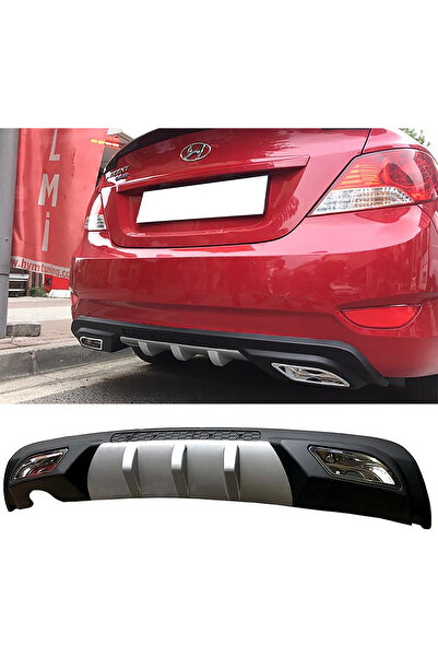MKG Otomotiv Hyundai Accent Blue  Uyumlu Difüzör Difizör Gri + Kare Egzoz Gör...