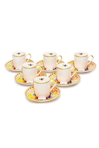 LEONARTE CASA Metaverse 2 Decorated Coffee Cup Set for 6 People
