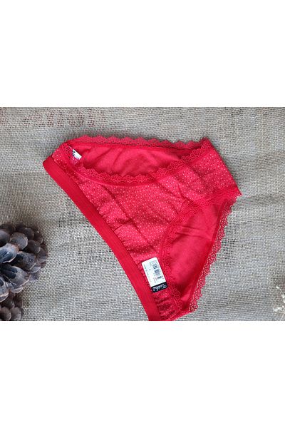 Tutku Red Sparkle 3-Piece Bikini Panties Set - Women