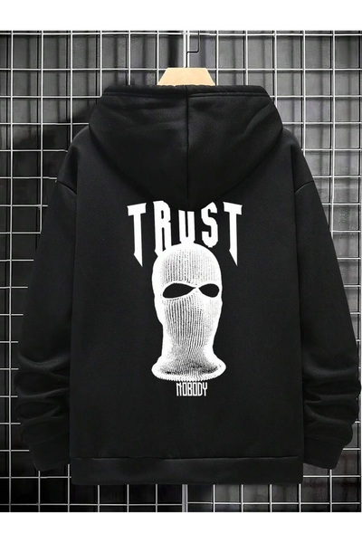 MOONBULL Pánská oversize mikina s kapucí Trust Nobody Back