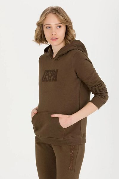 U.S. Polo Assn. Дамски суитшърт в цвят кафе