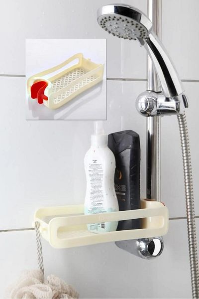 Vivart Organizator de baie cu design special Suport pentru șampon Vasă de săpun – Organizator pentru chiuvetă cu vid Organizator Raft pentru baie