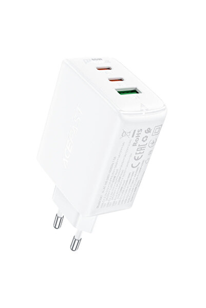 Acefast Duvar Şarj Cihazı Type-C şi USB Çıkış PD65W Telefon şi Tablet USB C H...