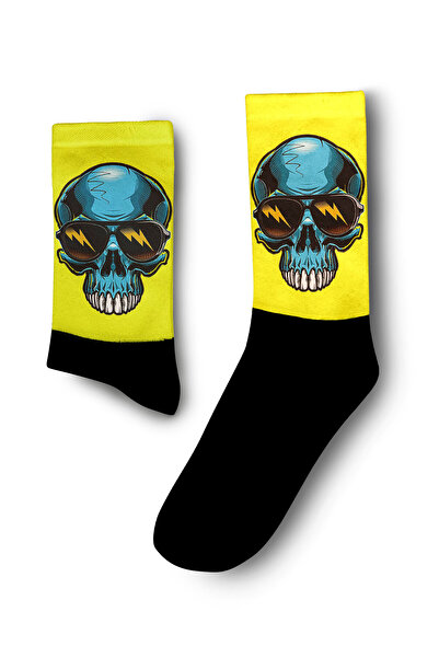Genel Markalar Çılgın Gözlüklü Kurukafa Çorap - Unisex