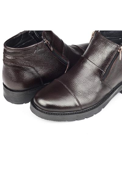 Ducavelli Liverpool Genuine Leather Non-Slip Sole Zippered Chelsea Daily Boots Brown