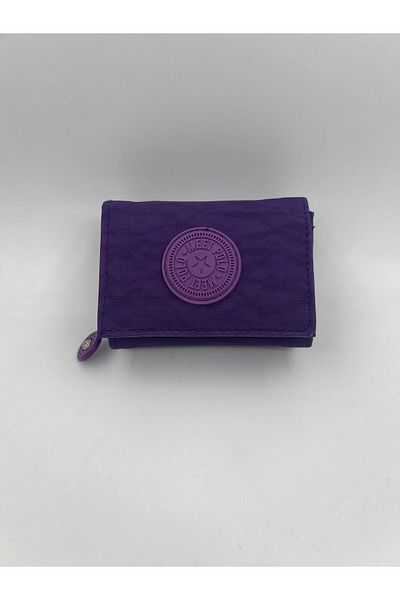 UCCELLO Crinkle Fabric Zippered Stylish Women's Wallet with Magnet