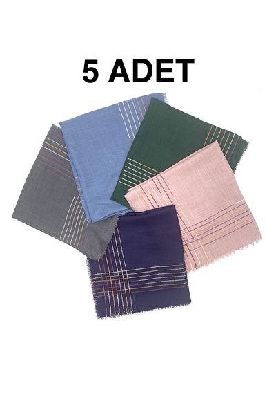nazipek Set de 5 eșarfe cu dungi brodate din bumbac 100x100cm pentru scris cadou de distribuire cu ridicata