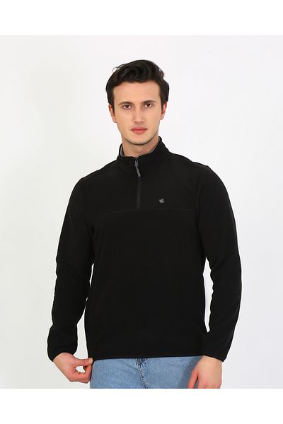 UOMOPARK 6001 Regular Fit Anti-Pilling Non-Pilling Bato Collar Winter Men's Fleece