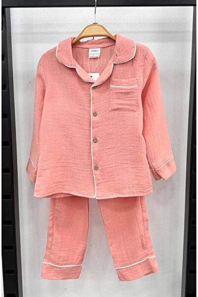 Pink Hippo Kids Set pijama pentru fetiță, cu guler de cămașă, cu nasturi