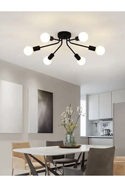 Fico Home Modern Avize Tavana Sıfır Avize Mat Siyah Tasarım Avize