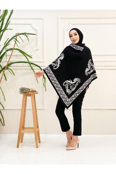 Kayaka triko women's patterned triangle poncho