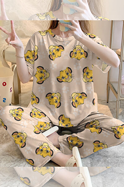 PEMBİŞ HOMEWEAR Σετ πιτζάμες με κοντό μανίκι Lion King Supersoft Basic Single...