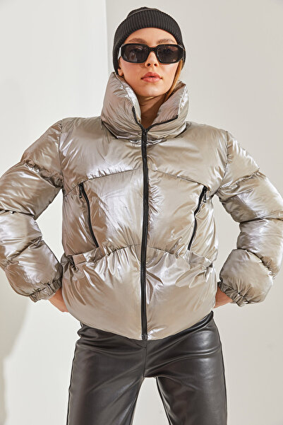 Bianco Lucci Women's Judge Collar Puffer Jacket