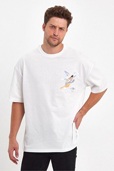 jordan 23 Tricou oversize alb unisex cu imprimeu înger