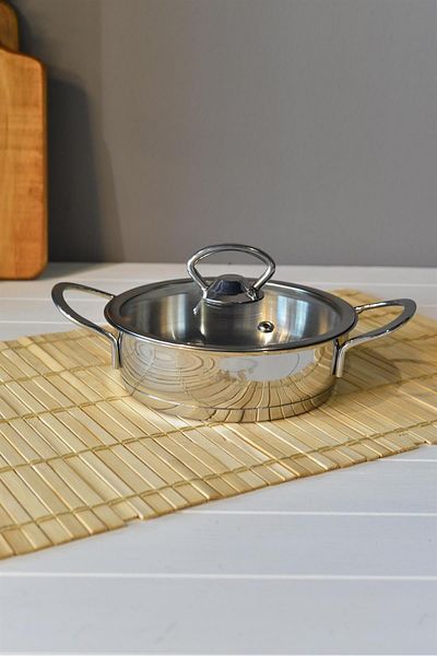 şirin eşyalarım OMS Mini Flat Steel Pot - 16 cm