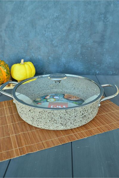 şirin eşyalarım OMS Induction Based Granite Flat Pot 28 cm