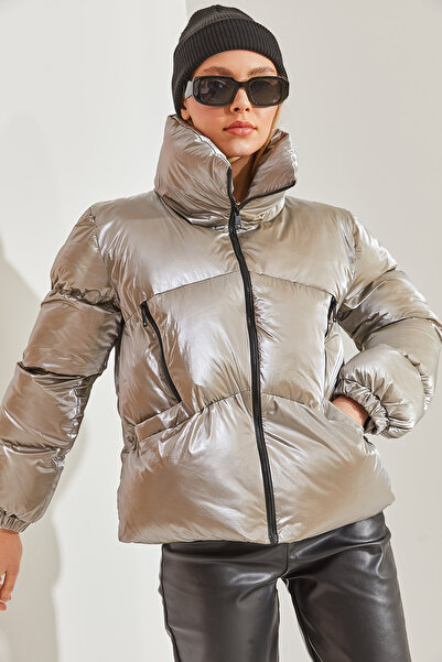 Bianco Lucci Women's Judge Collar Puffer Jacket