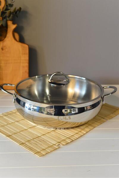 şirineşyalarım OMS Globe Flat Steel Pot - 30 cm