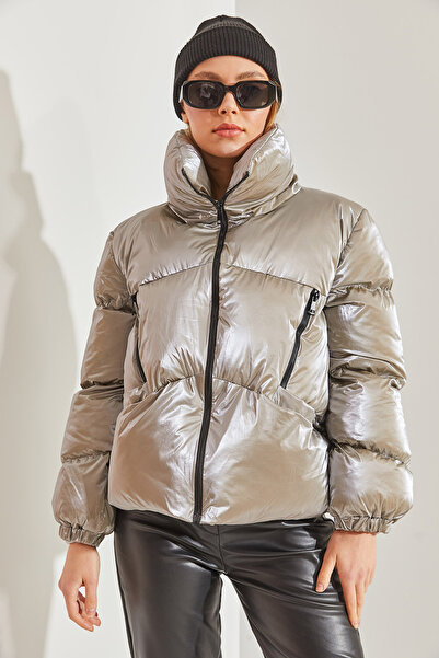 Bianco Lucci Women's Judge Collar Puffer Jacket