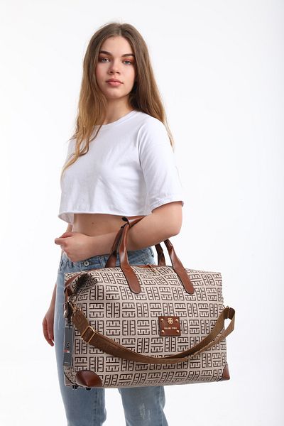 By Hakan MIAMI POLO 1203E Μεγάλη Βαλίτσα Χειρός Βαλίτσα Ταξιδιωτική τσάντα διακοπών ΜΙΝΚ-ΤΑΜΠΑ-ΤΥΠΗΜΕΝΗ