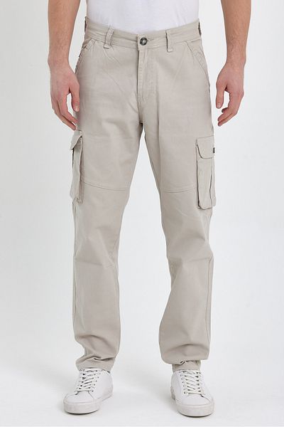 twentyfive25 Men's Relaxed Cut Cotton Stone Color Cargo Pants Cargo