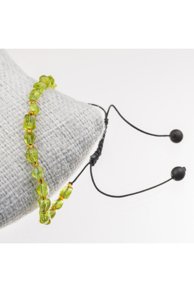 Taşta Moda Peridot-Zebercet Taşı Bileklik-4 mm (Ayarlanabilir)