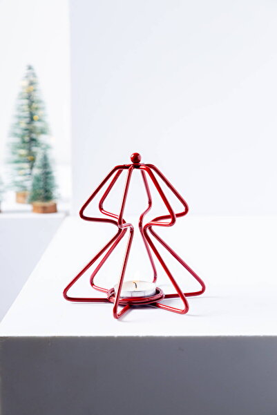 FH finehome Relly Çam Tealight Mumluk Kırmızı
