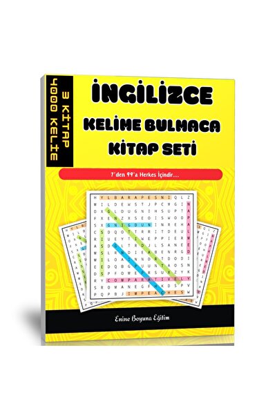 Enine Boyuna Eğitim Ingilizce Kelime Bulmaca Kitap Seti (3 KİTAP- 4000 KELİME)