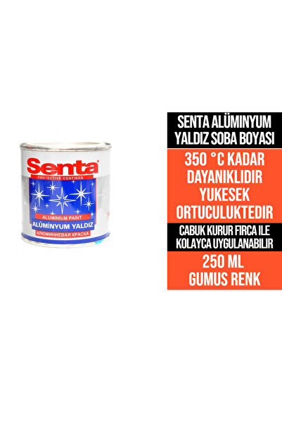Senta ALÜMİNYUM YALDIZ 350 °C DAYANIMLI SOBA BOYASI 250 ML