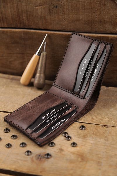 New Coast Leather 1900's Мъжки портфейл - естествена кожа, ръчна изработка