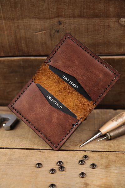 New Coast Leather 1900's Γνήσιο Δερμάτινο Χειροποίητο Μινιμαλιστικό Ανδρικό Κάρτα