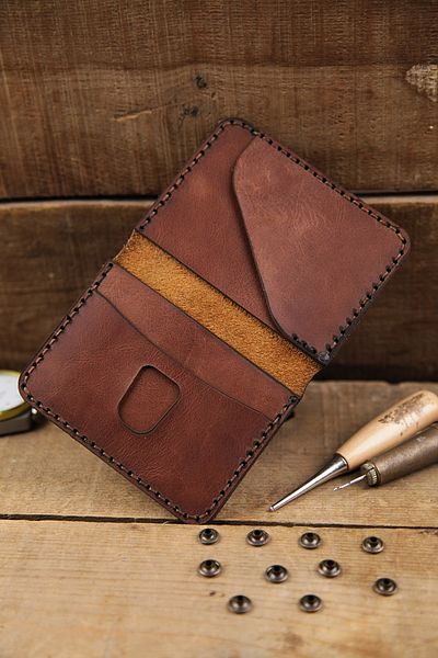 New Coast Leather 1900's Χειροποίητη ανδρική κάρτα από γνήσιο δέρμα