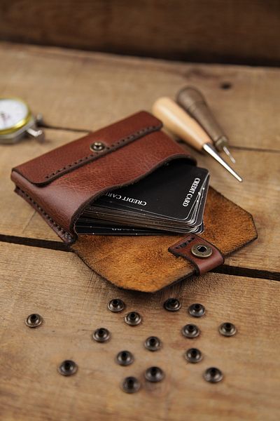 New Coast Leather 1900's Χειροποίητη ανδρική κάρτα από γνήσιο δέρμα