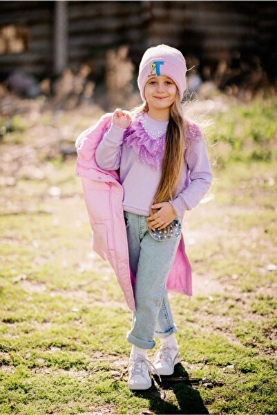 Pink Hippo Kids Set dukserice i farmerki sa detaljima od bisera