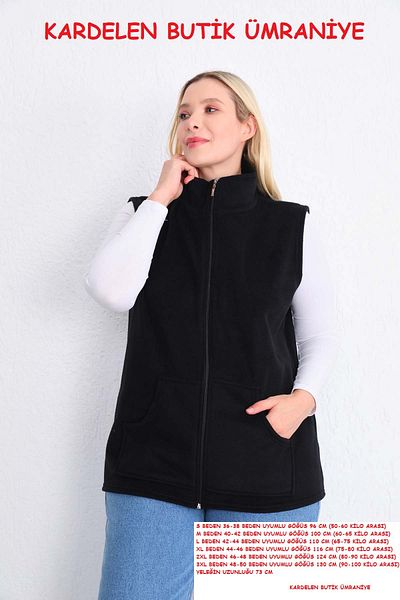 Kardelen Butik Ümraniye Black Vest Pocket Dikyaka Sports