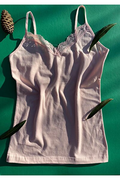 VicTroy Βαμβακερό, 4 τεμάχια Lycra Rope Strap Ροζ, Σολομός, Εκρού και Λευκή Δαντέλα Γυναικείο Αθλητής 60v37