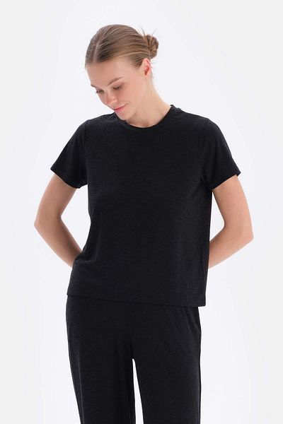 Dagi Tricou de bază negru Soft Touch