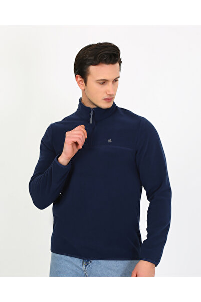 UOMOPARK 6001 Regular Fit Anti-Pilling Non-Pilling Bato Collar Winter Men's Fleece