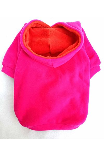 PATİBÖR 100% Cotton Fabric Dog Apparel Hooded Sweatshirt with Pink Fleece Inside