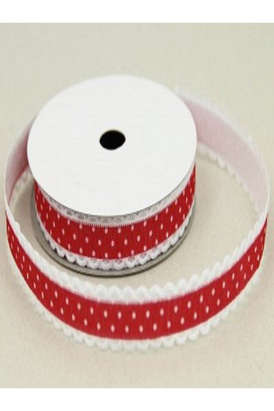 Kazanabil POINTED SATIN STICKER STRIP RIBBON RED FOR HOBBY