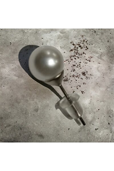 Bukiro Parlak Beyaz Top Inci Küpe Soyulmaz Inci Küpe 8mm