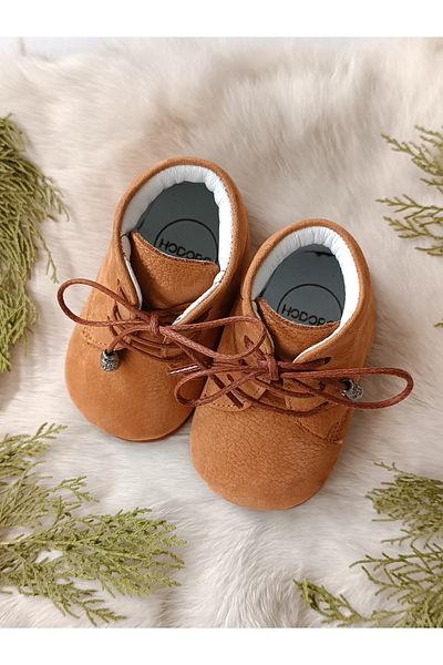 Hodore Genuine Leather Baby Boots Tan Nubuck