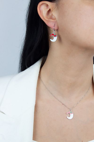 Liveyn Design Christmas Themed Necklace Earring Set
