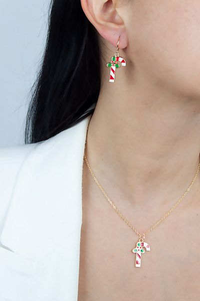 Liveyn Design Christmas Themed Necklace Earring Set
