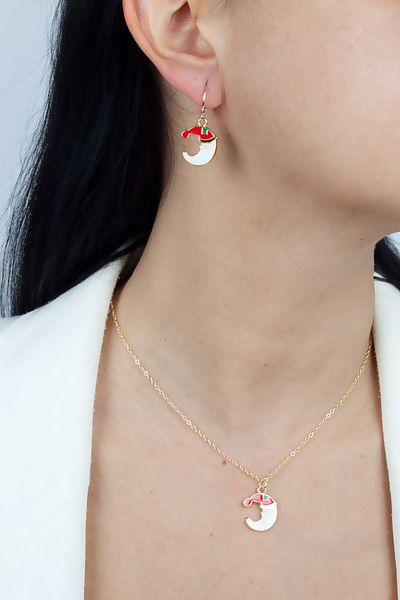 Liveyn Design Christmas Themed Necklace Earring Set