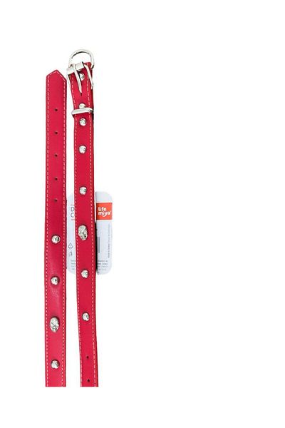 Glipet طوق كلب أحمر ذو ملمس ناعم برأس جاف مقاس 2 × 45 سم